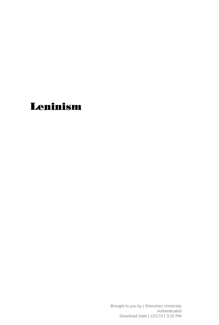 Leninism by Alfred G. Meyer