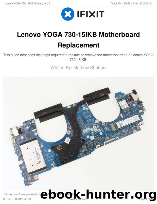 Lenovo YOGA 730-15IKB Motherboard Replacement by Unknown