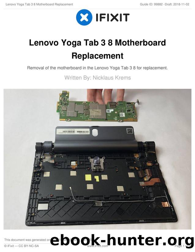 Lenovo Yoga Tab 3 8 Motherboard Replacement by Unknown