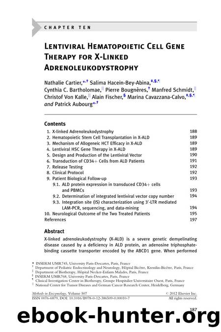 Lentiviral Hematopoietic Cell Gene Therapy for X-Linked Adrenoleukodystrophy by unknow