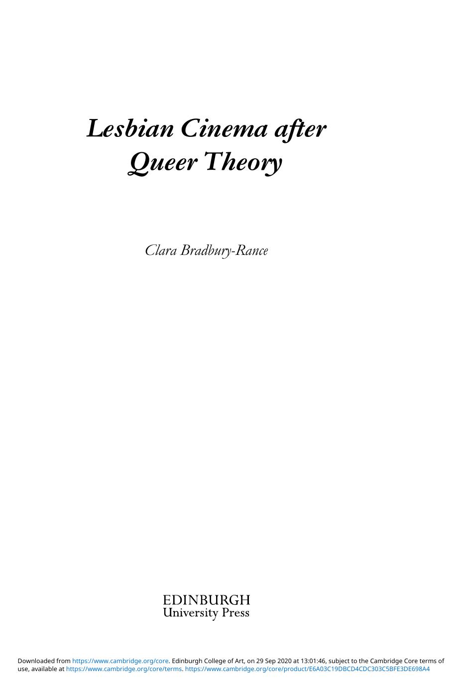 Lesbian Cinema After Queer Theory by Unknown
