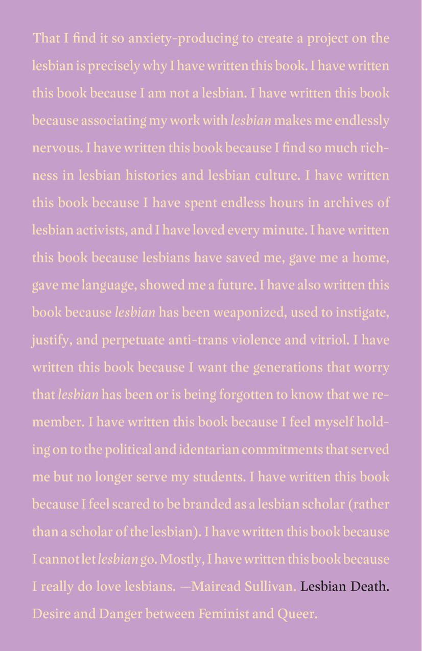 Lesbian Death: Desire and Danger between Feminist and Queer by Mairead Sullivan