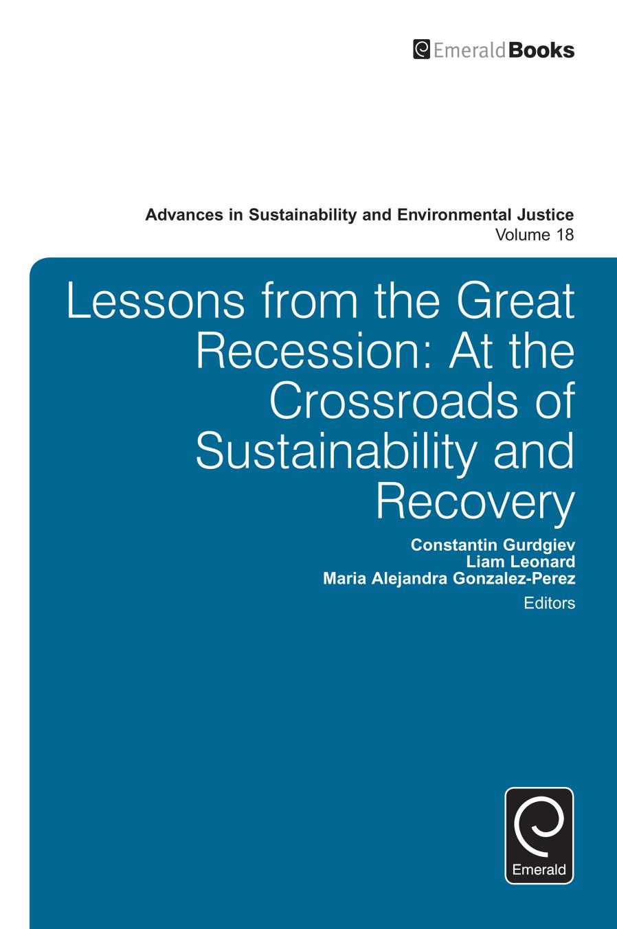 Lessons From the Great Recession by Gurdgiev Constantin T. Leonard Liam Gonzalez-Perez Maria-Alejandra