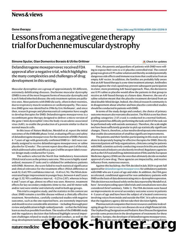Lessons from a negative gene therapy trial for Duchenne muscular dystrophy by Simone Spuler & Gian Domenico Borasio & Ulrike Grittner