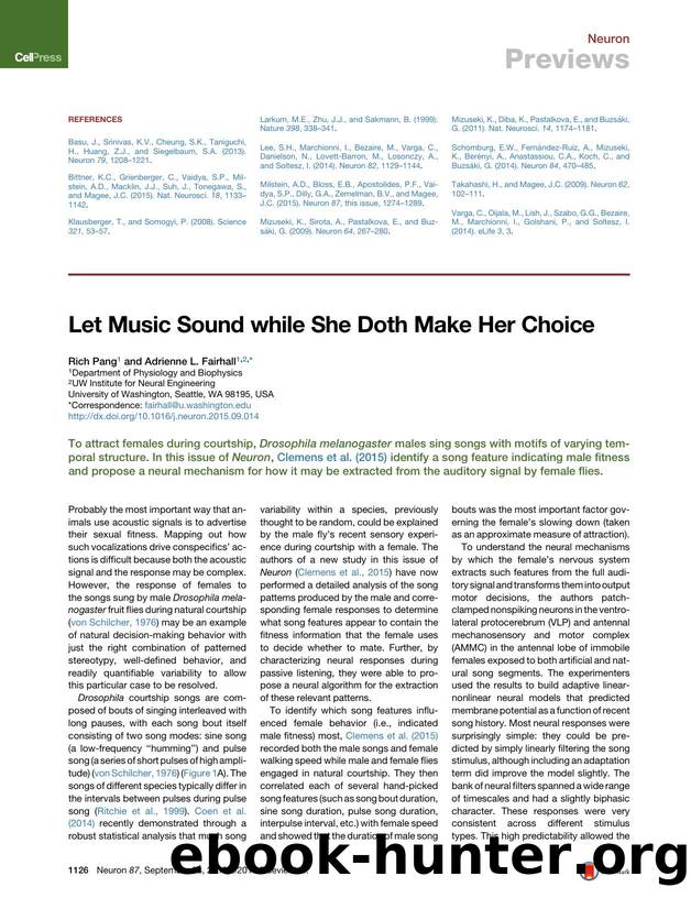 Let Music Sound while She Doth Make Her Choice by Rich Pang & Adrienne L. Fairhall