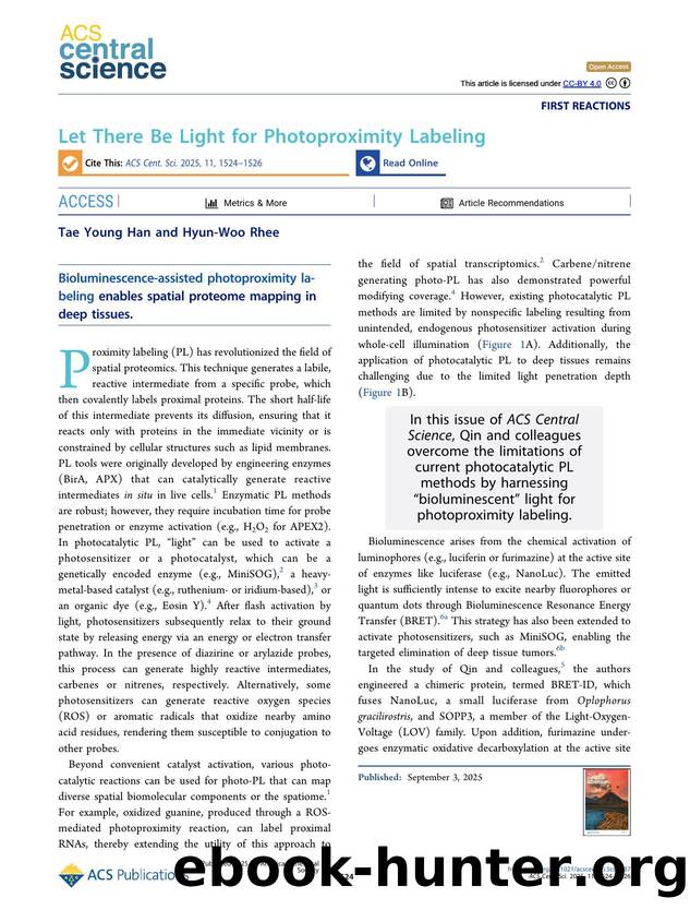 Let There Be Light for Photoproximity Labeling by Tae Young Han & Hyun-Woo Rhee