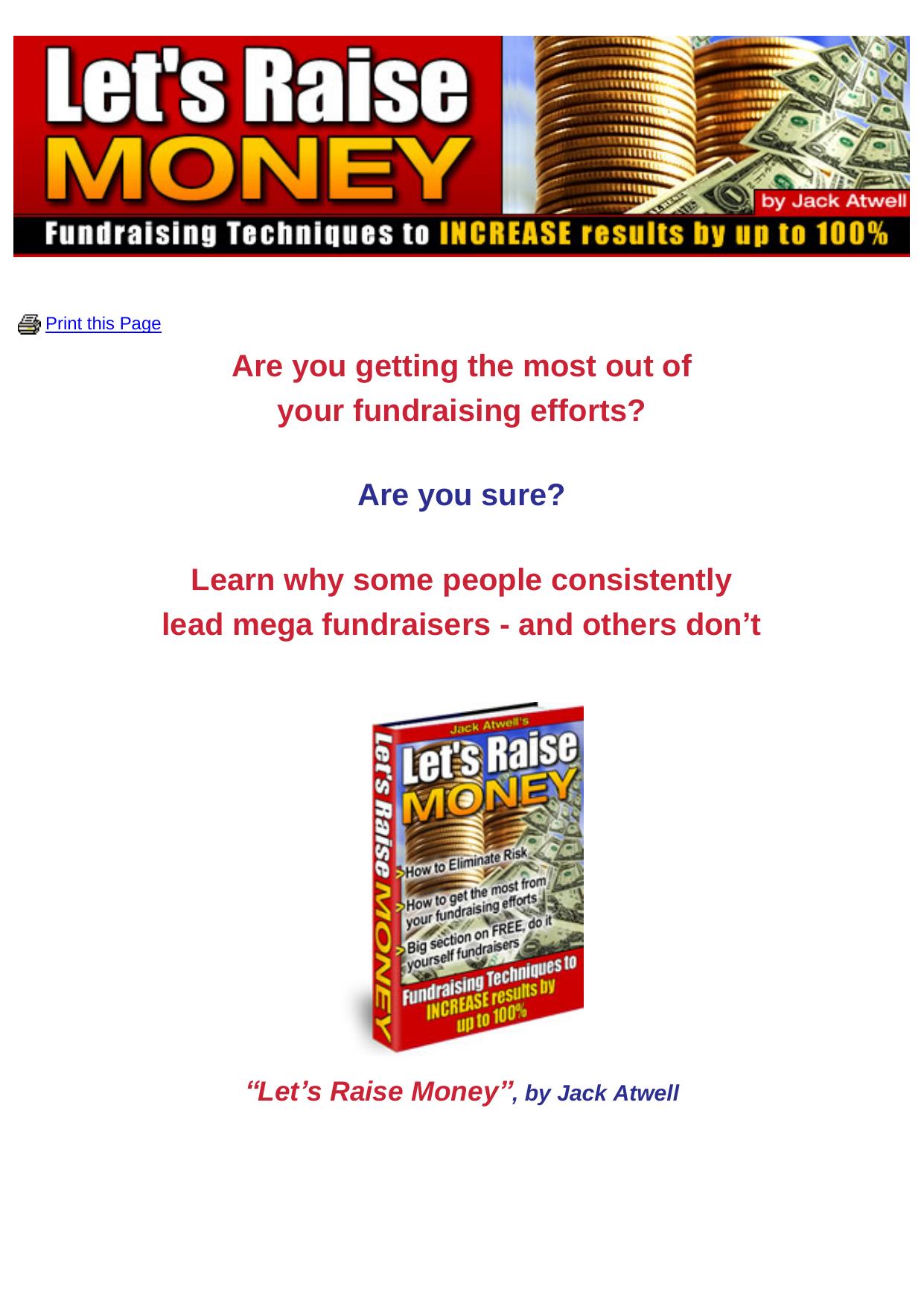 Let's Raise Money. by Best of Kuszter's Collection