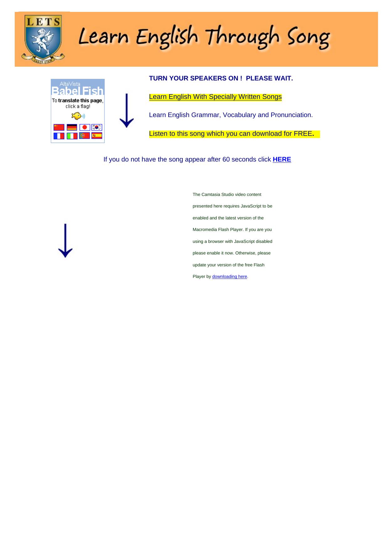 Lets Learn English Through Song. by Best of Kuszter's Collection