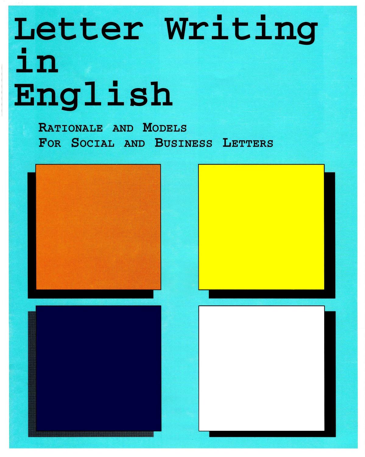 Letter Writing In English: Rationale And Models for Social and Business Letters by Anna Maria Malkoc