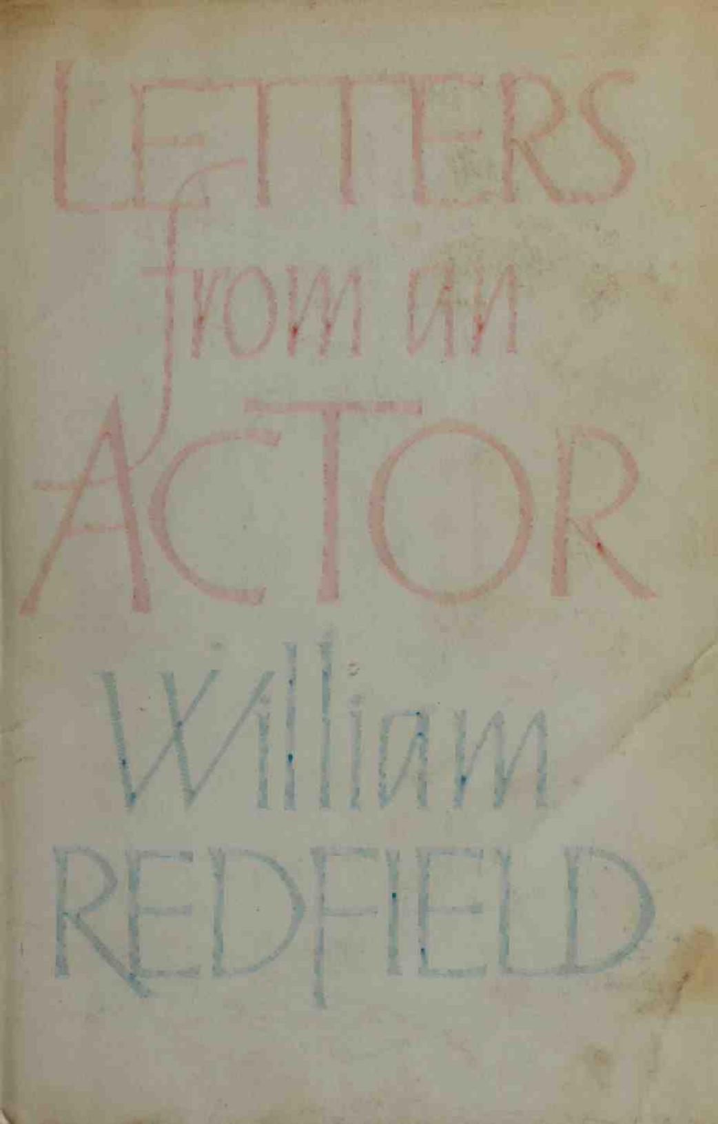 Letters from an Actor by William Redfield