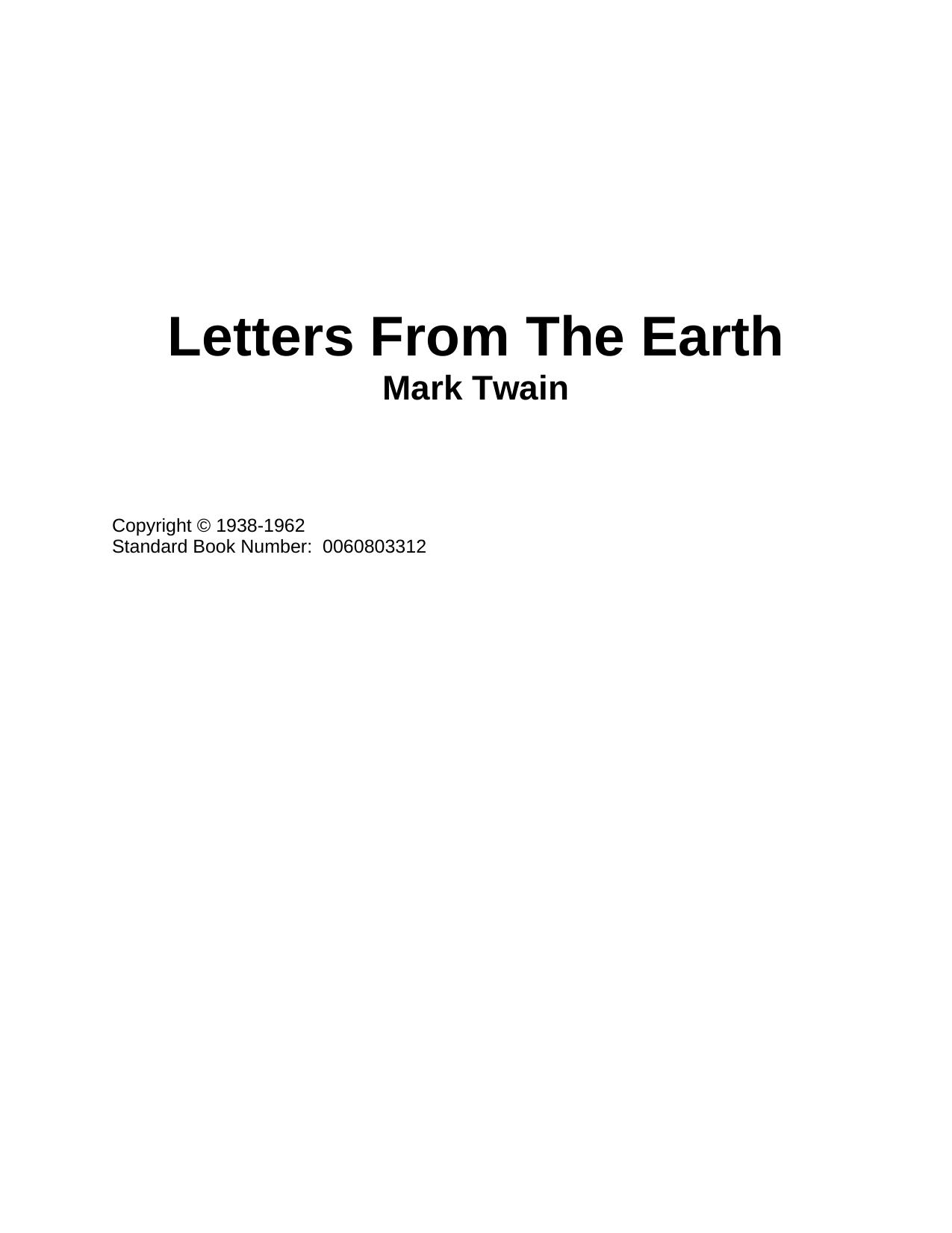Letters from the Earth by Mark Twain