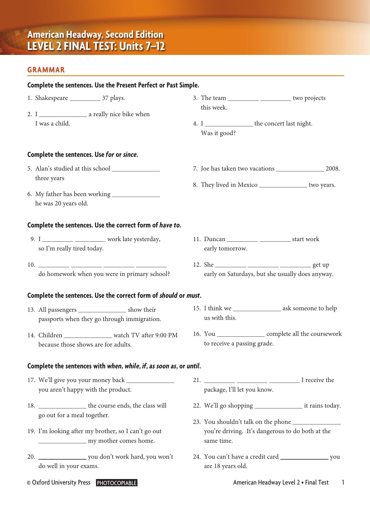 Level 2 Final Test by Unknown