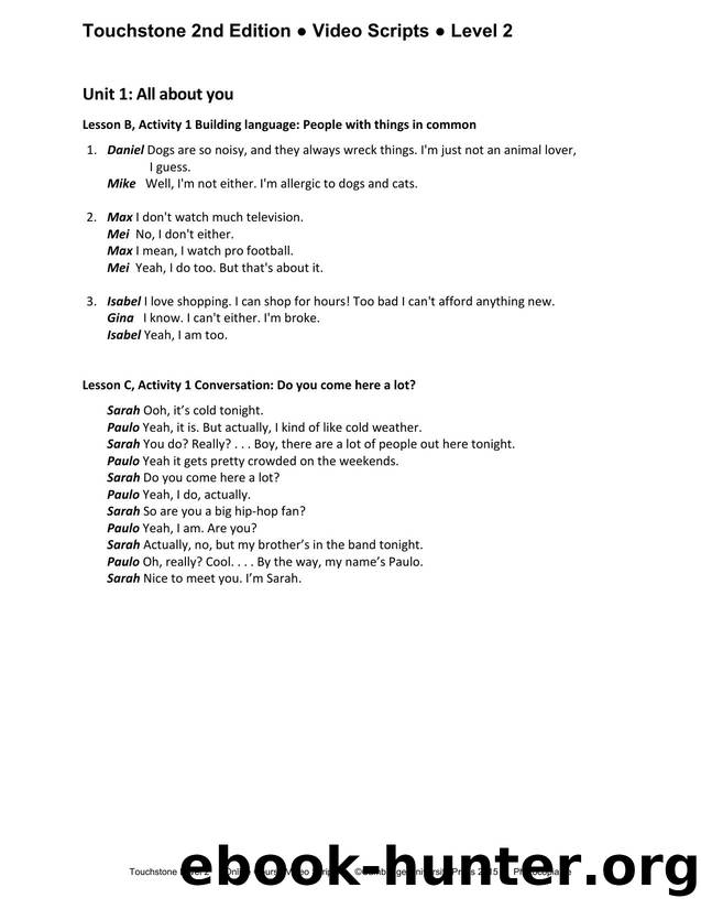 Level 2 Video scripts by Bridget McLaughlin