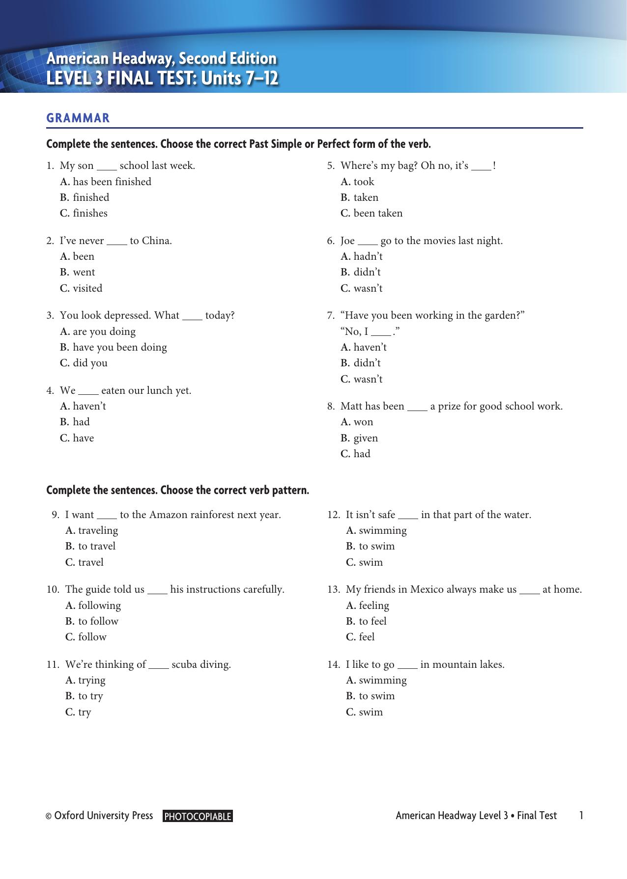 Level 3 Final Test by Unknown