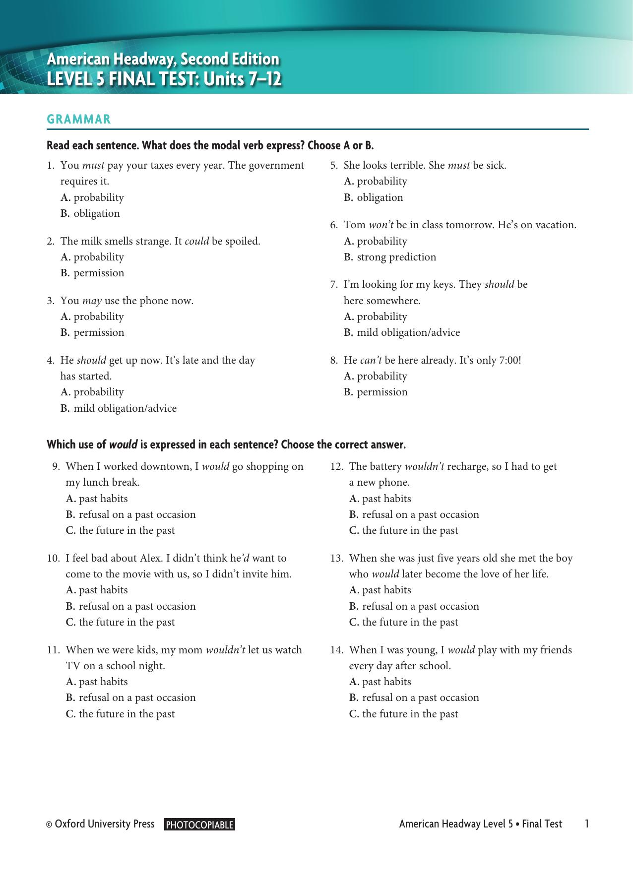 Level 5 Final Test by Unknown