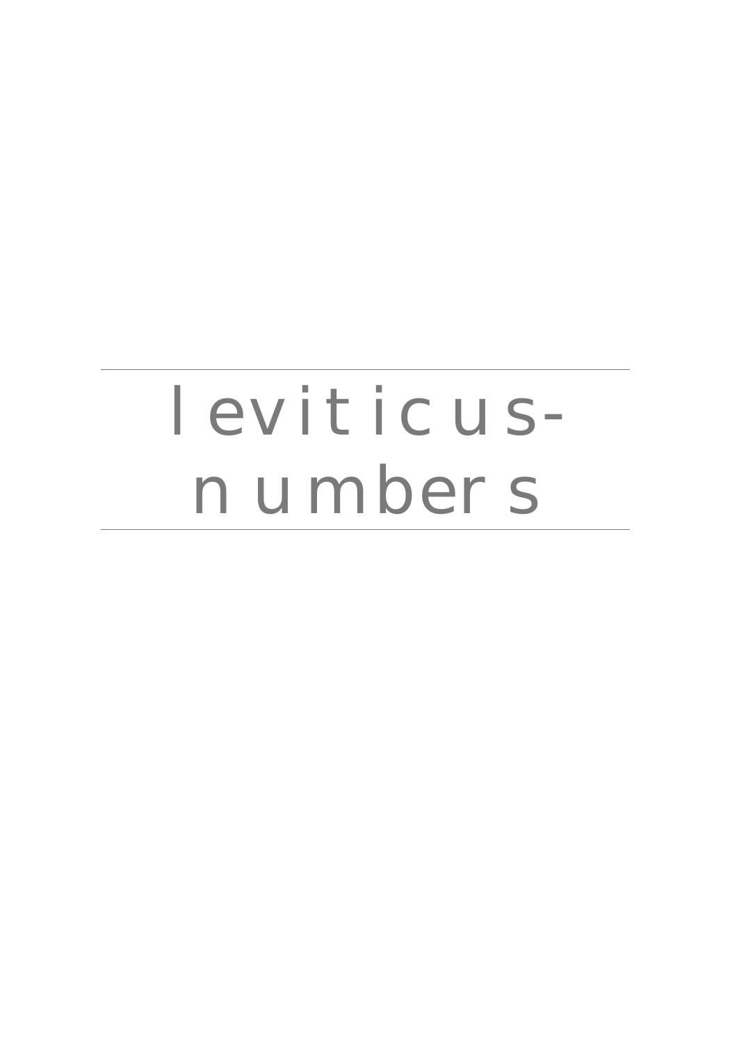 Leviticus by Numbers 157312060X