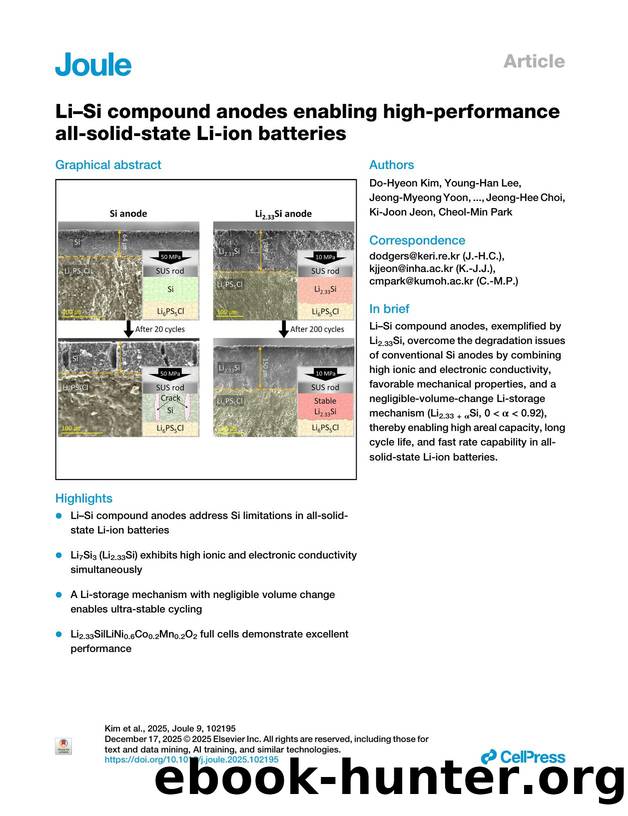 Li-Si compound anodes enabling high-performance all-solid-state Li-ion batteries by unknow