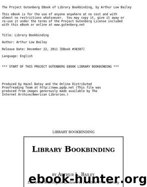 Library Bookbinding by Arthur Low Bailey