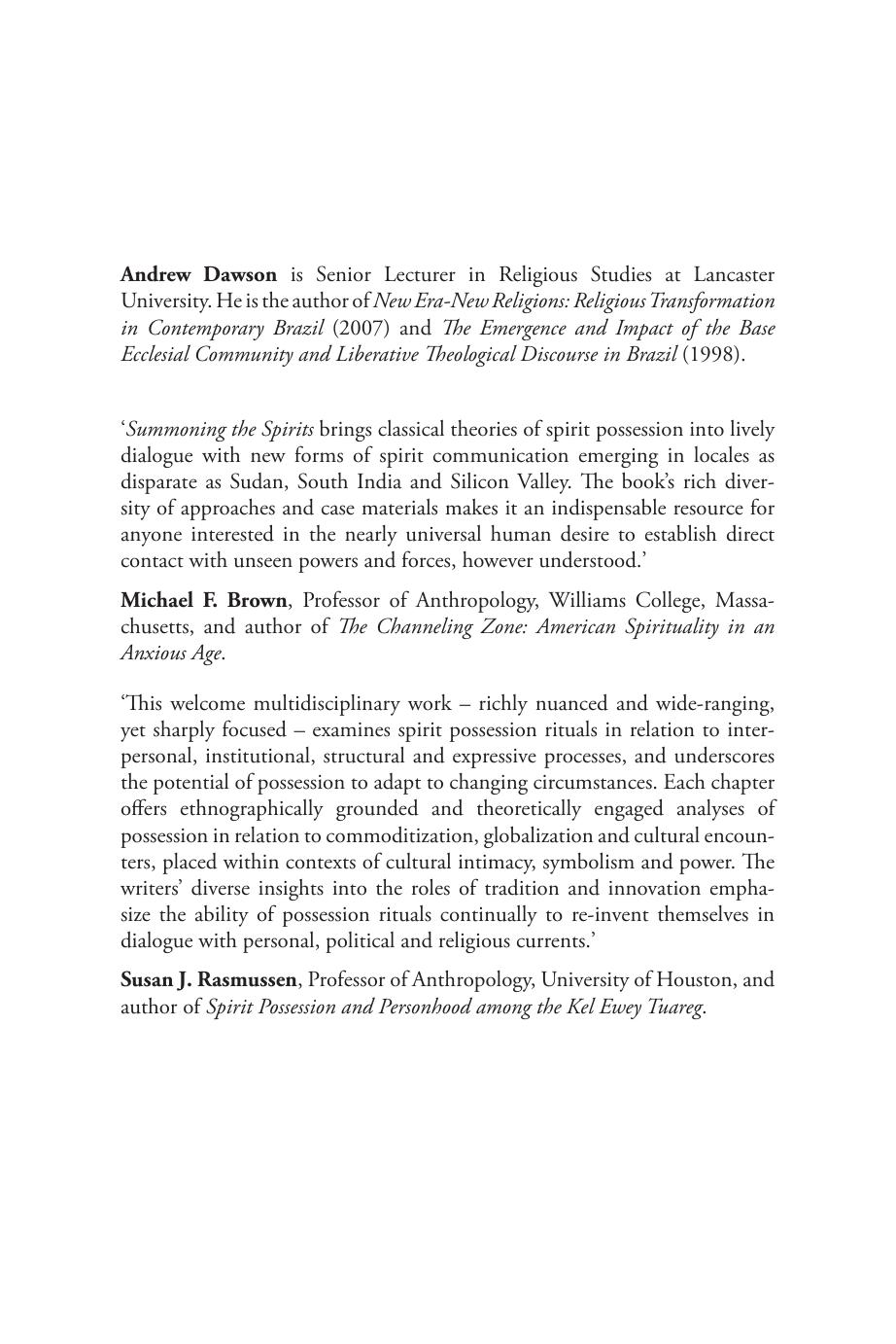Library of Modern Religion : Summoning the Spirits : Possession and Invocation in Contemporary Religion by Dawson Andrew(Editor)