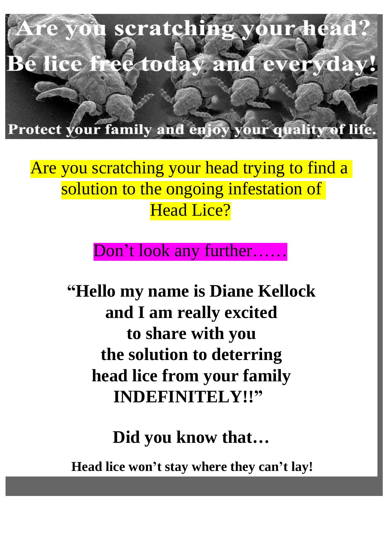 Lice Prevention Recipe. by Best of Kuszter's Collection