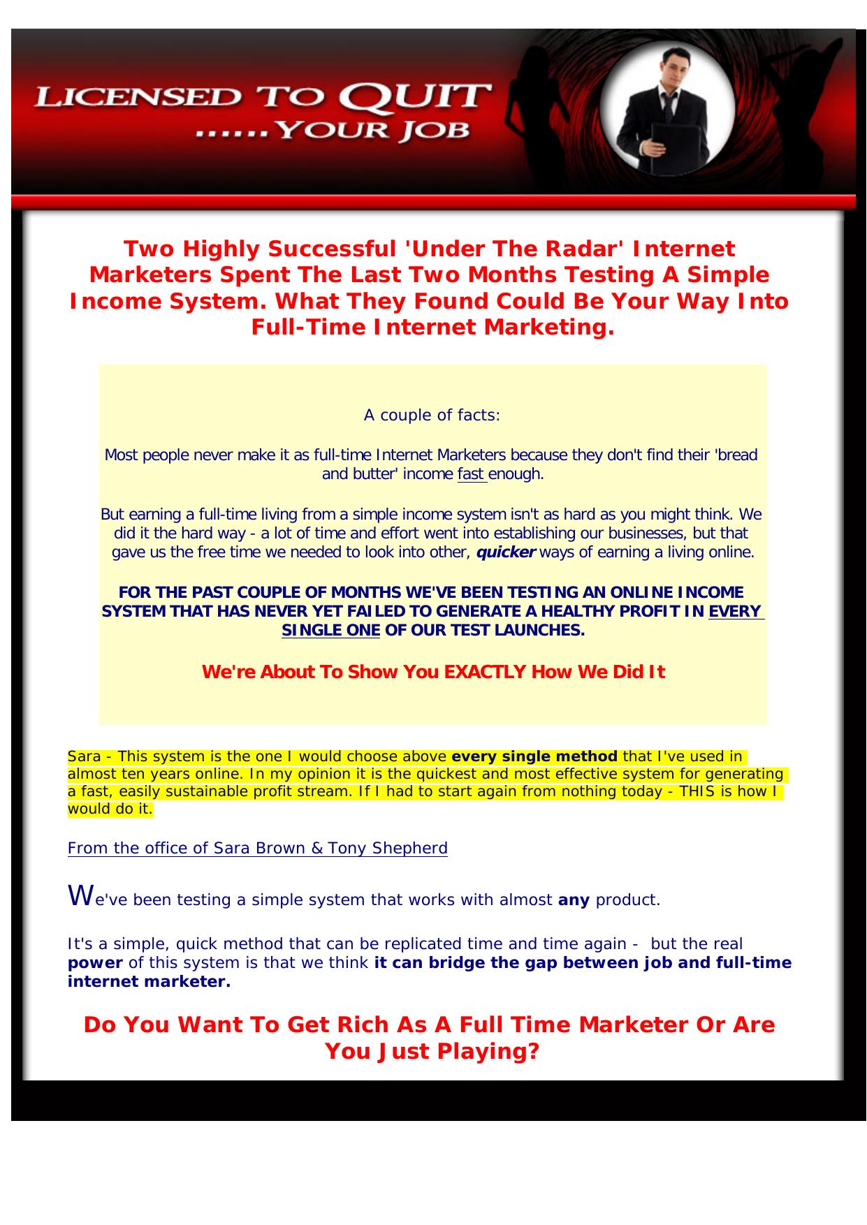 Licensed To Quit ........ Your Job. by Best of Kuszter's Collection