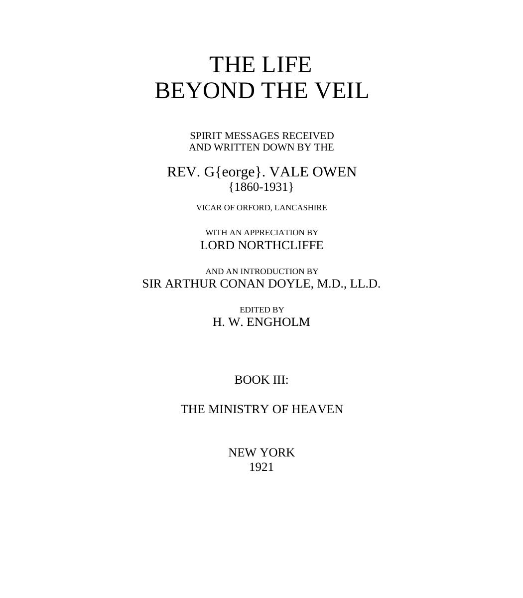 Life Beyond the Veil vol 3 by Owen