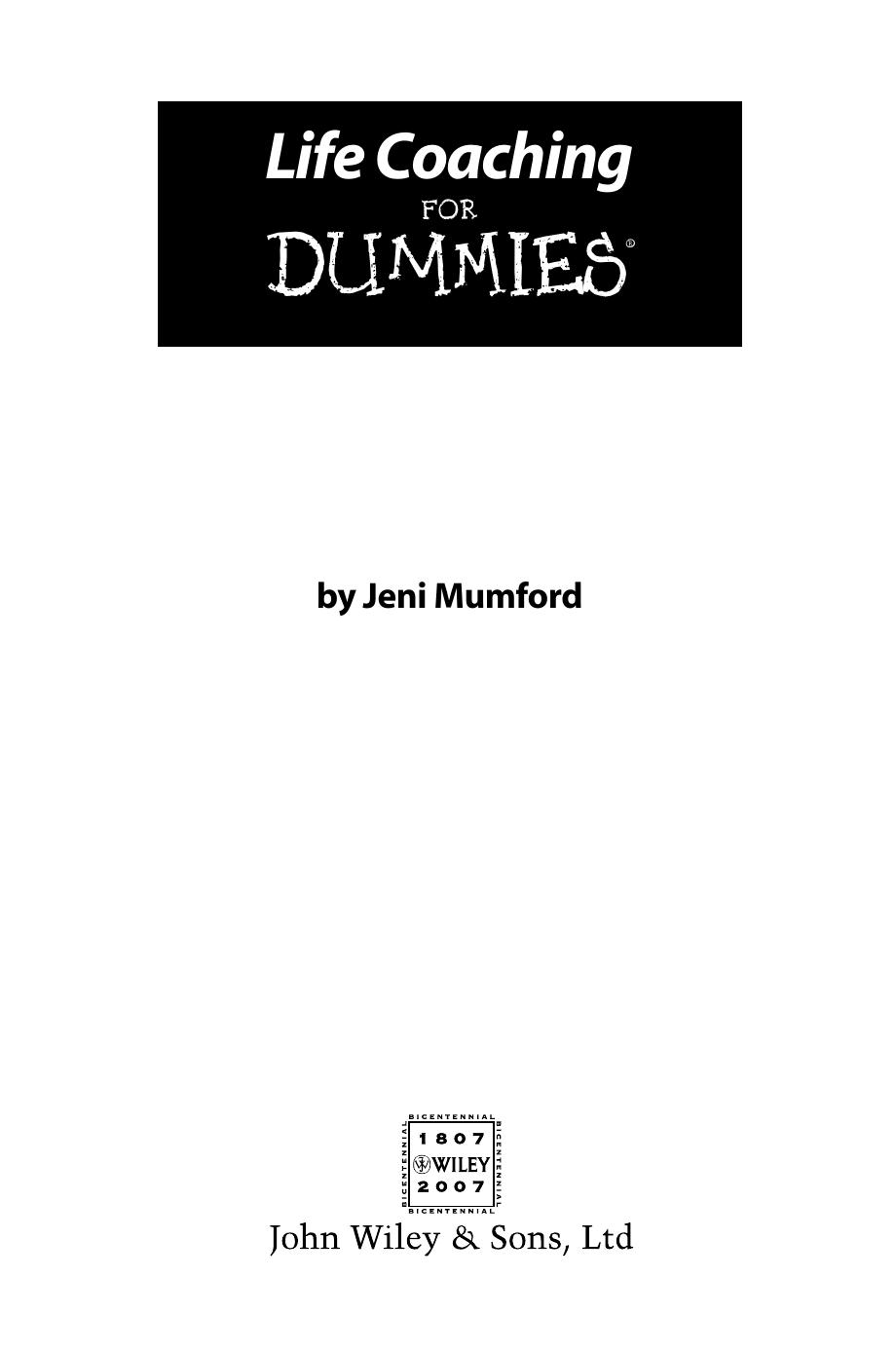 Life Coaching for DUMmIES by Unknown
