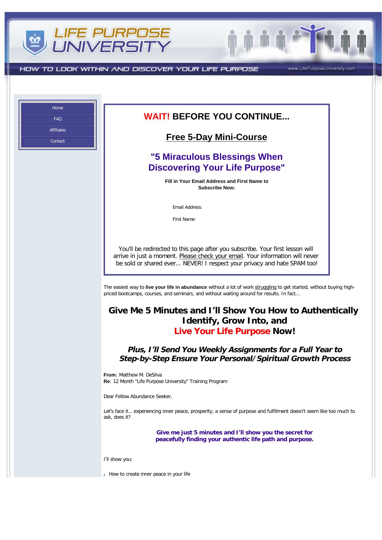 Life Purpose University Membership Site. by Best of Kuszter's Collection