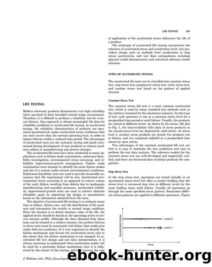 Life Testing". In: Wiley Encyclopedia of Electrical and Electronics Engineering by Unknown