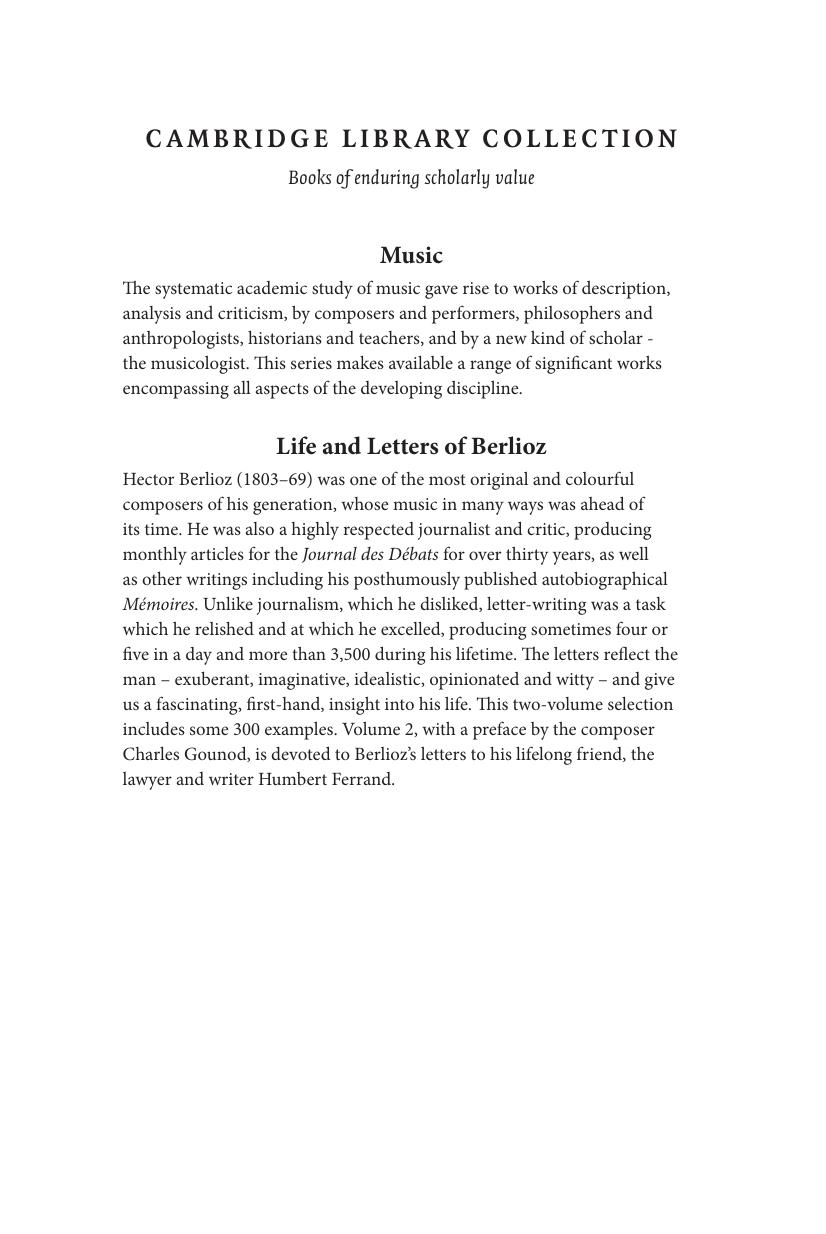 Life and Letters of Berlioz (Volume 2) by Hector Berlioz Daniel Bernard