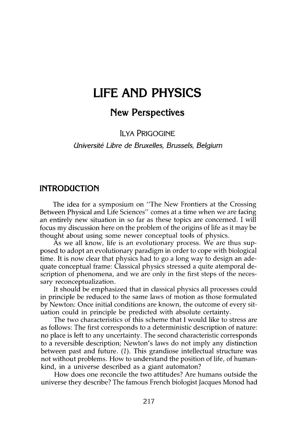Life and physics by Unknown
