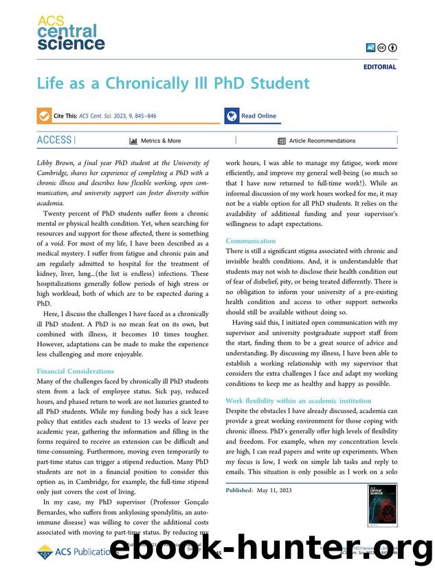 Life as a Chronically Ill PhD Student by Libby Brown