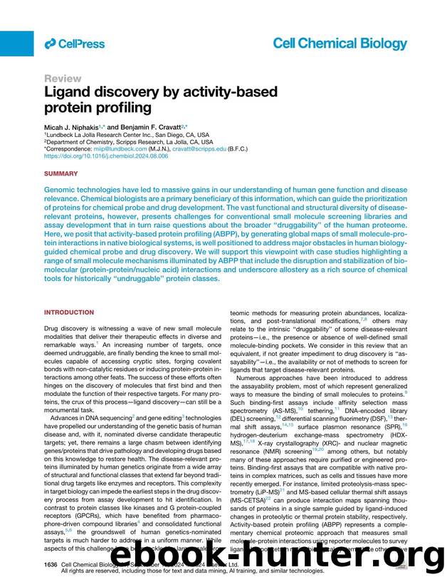 Ligand discovery by activity-based protein profiling by Micah J. Niphakis & Benjamin F. Cravatt