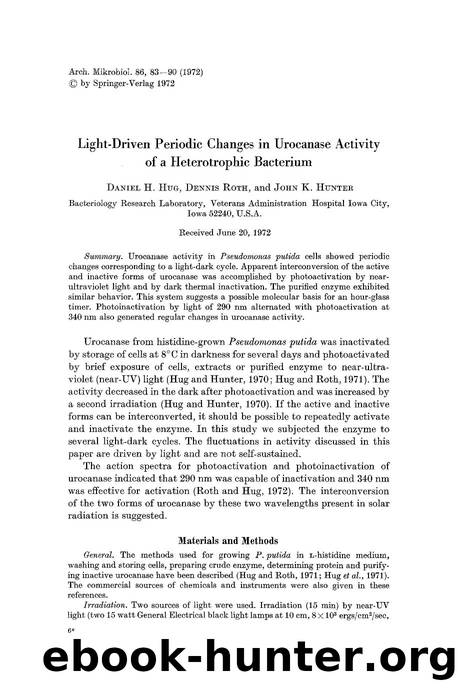 Light-driven periodic changes in urocanase activity of a heterotrophic bacterium by Unknown