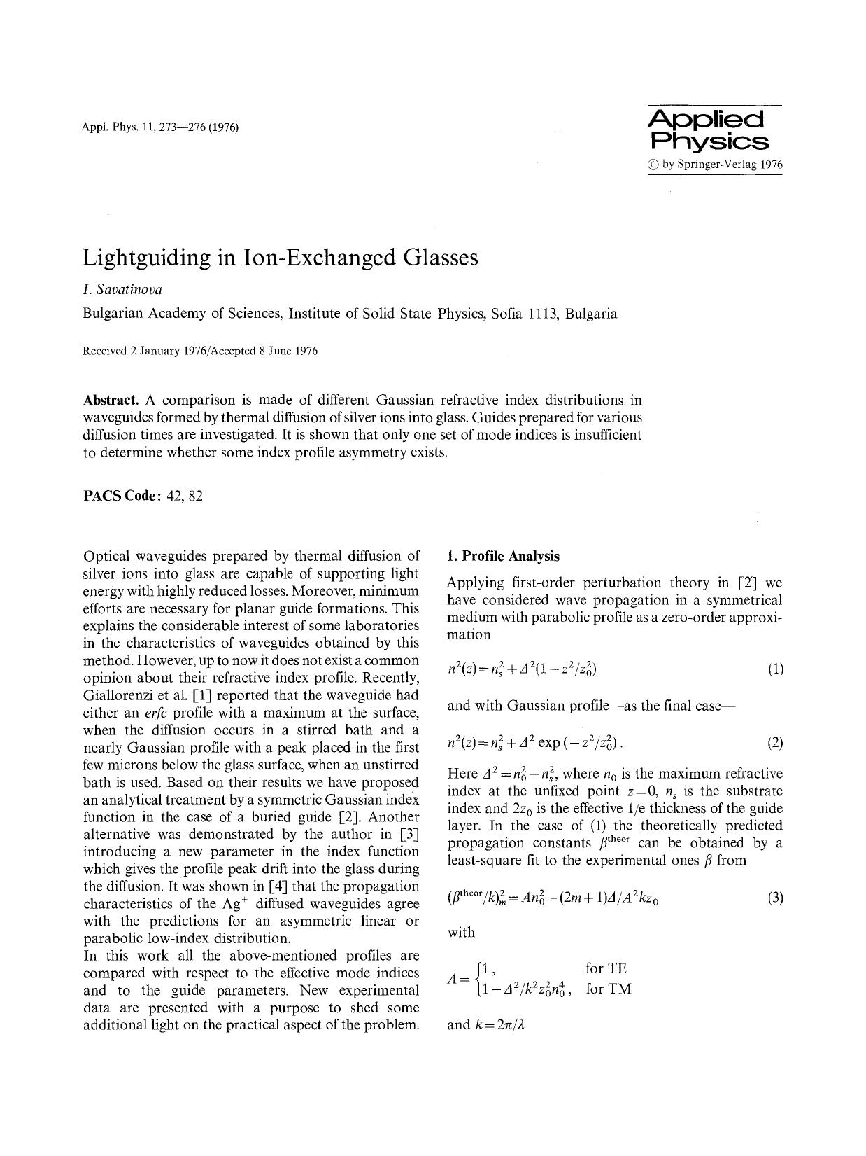 Lightguiding in ion-exchanged glasses by Unknown