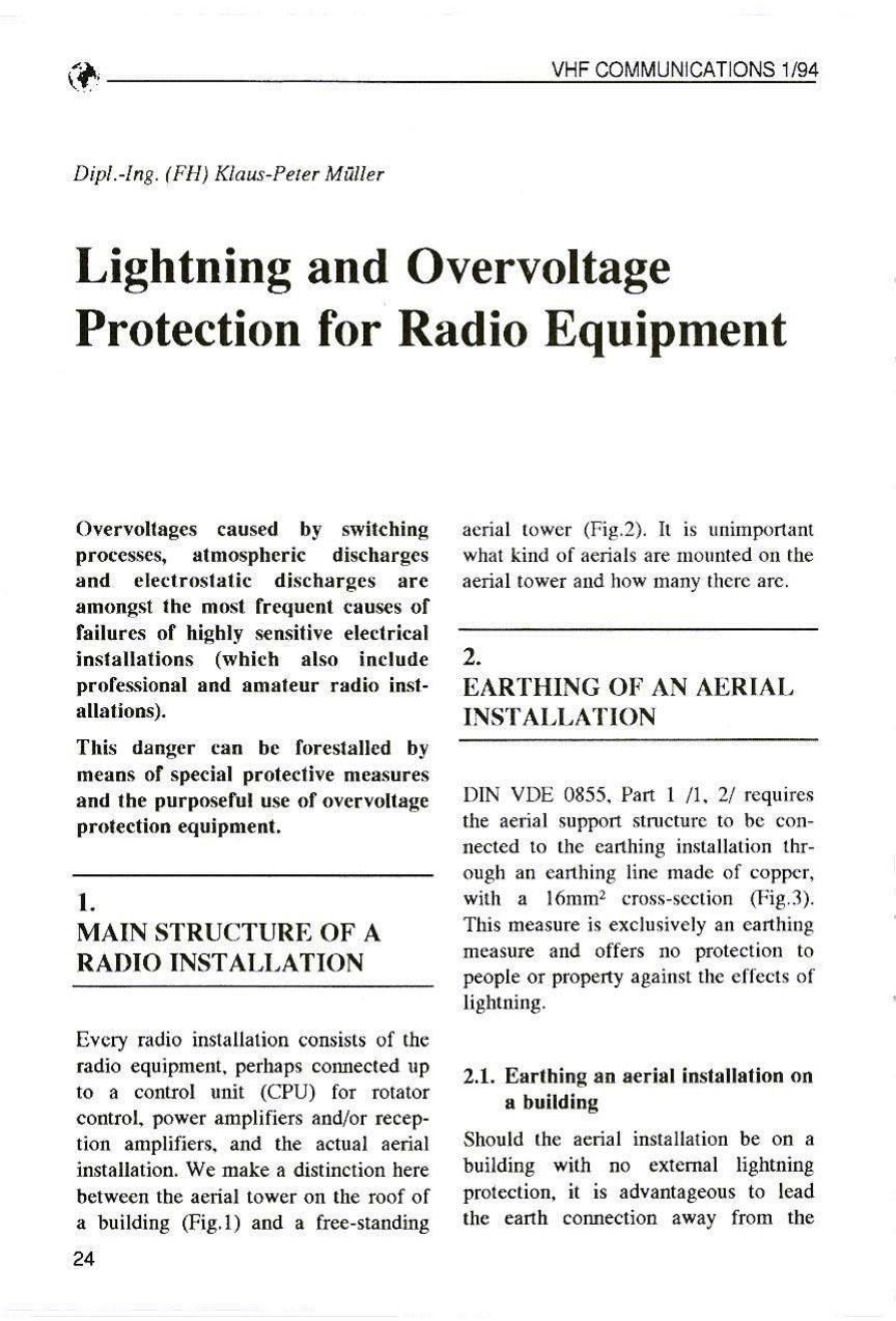 Lightning and Overvoltage Protection for Radio Equipment by Unknown