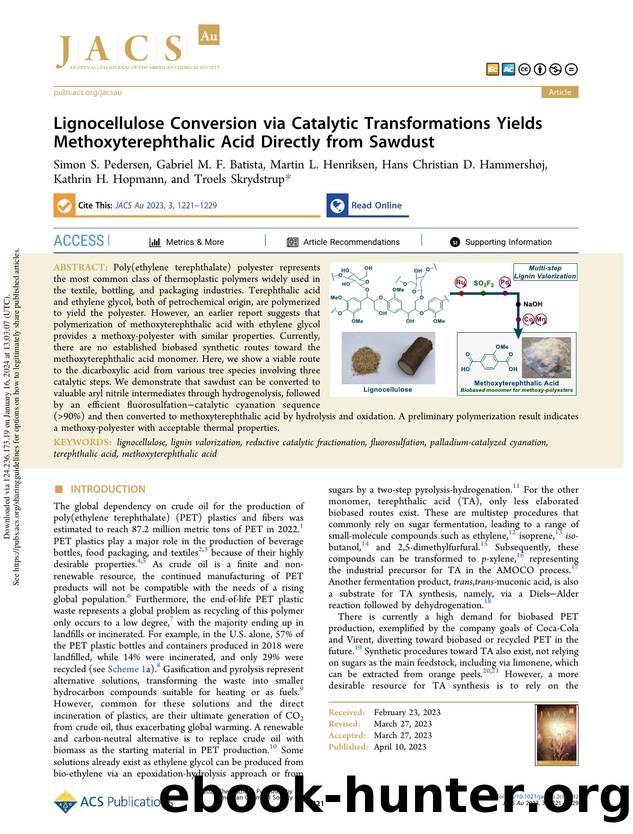Lignocellulose Conversion via Catalytic Transformations Yields Methoxyterephthalic Acid Directly from Sawdust by unknow