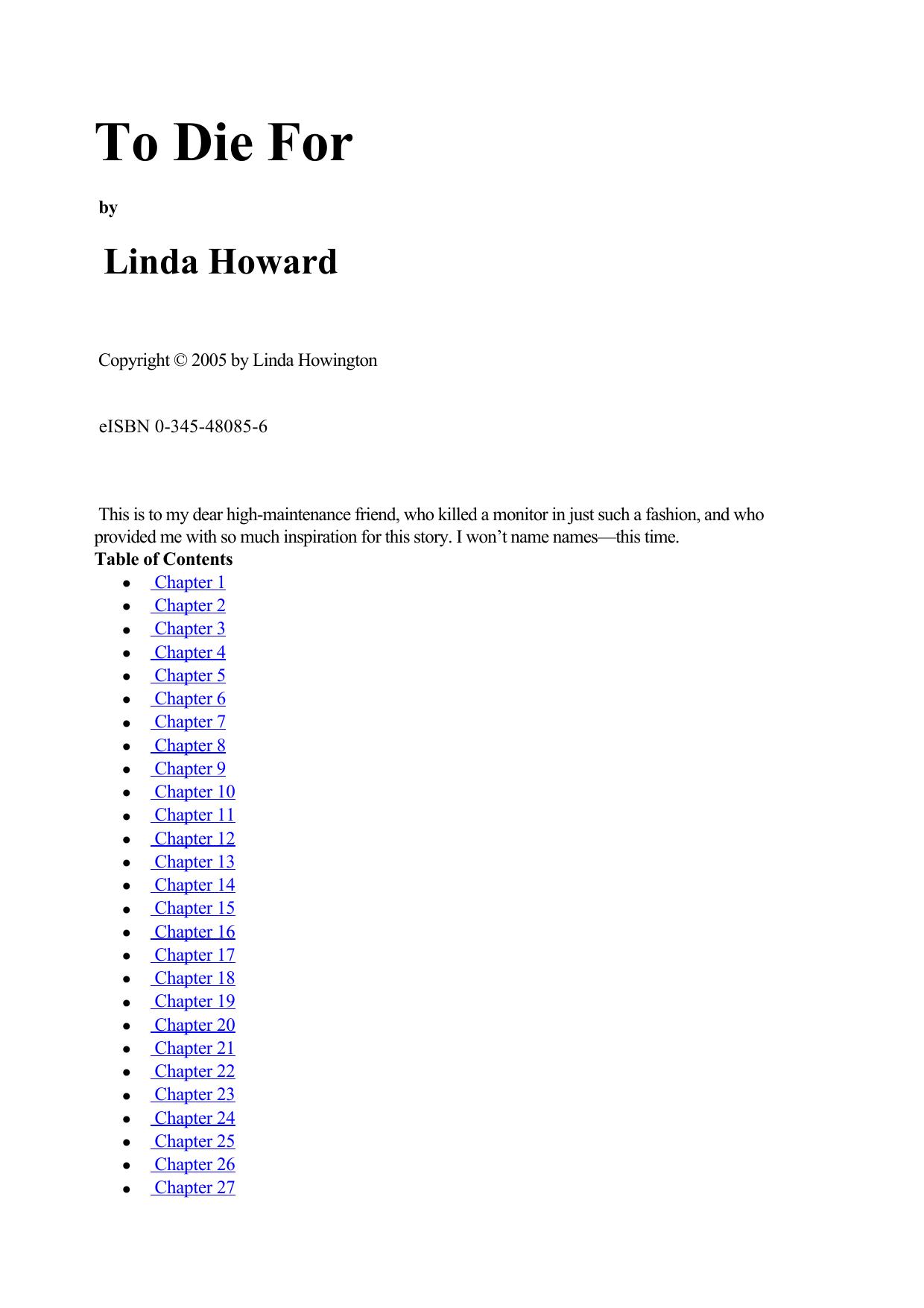 Linda Howard - Blair Mallory 01 by To Die For