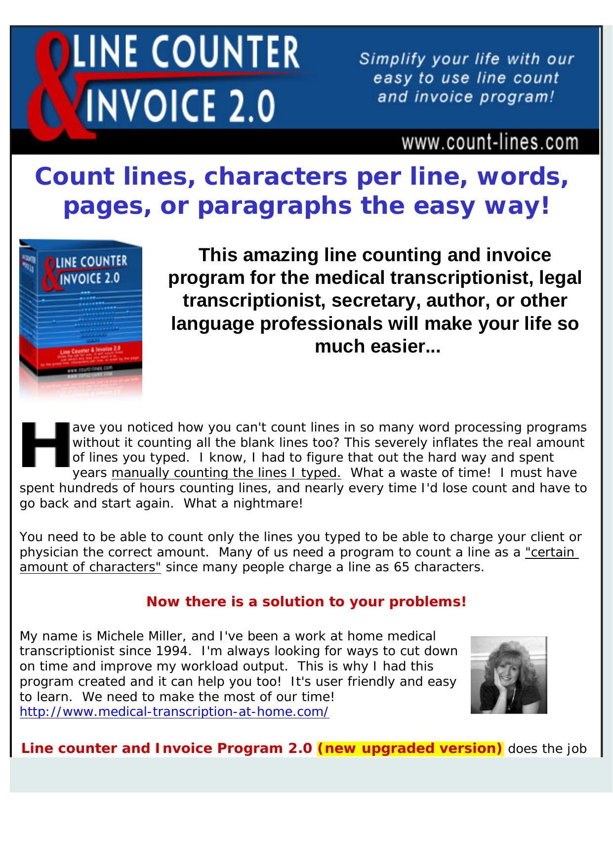 Line Count And Invoice Program. by Best of Kuszter's Collection