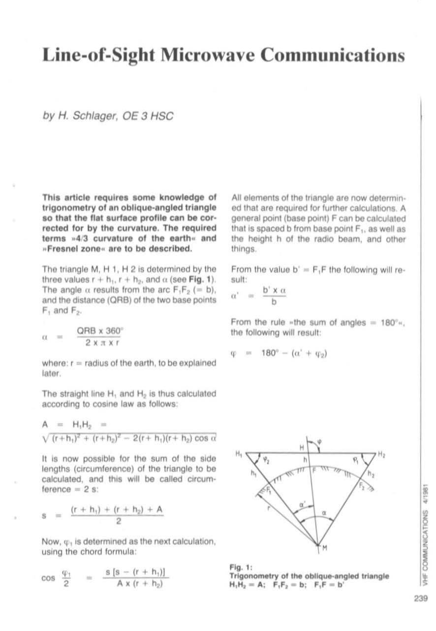 Line-of-Sight Microwave Communications by OE3HSC