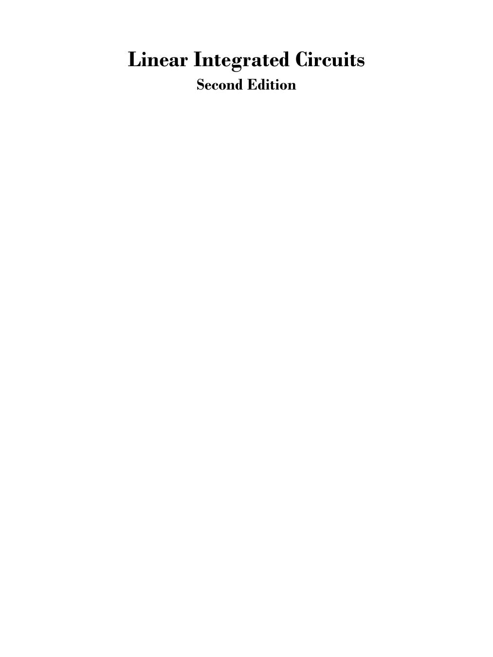 Linear Integrated Circuits by S. Salivahanan
