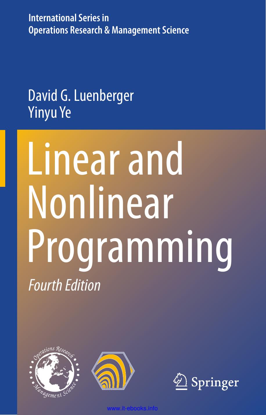 Linear and Nonlinear Programming, 4th Edition by Unknown