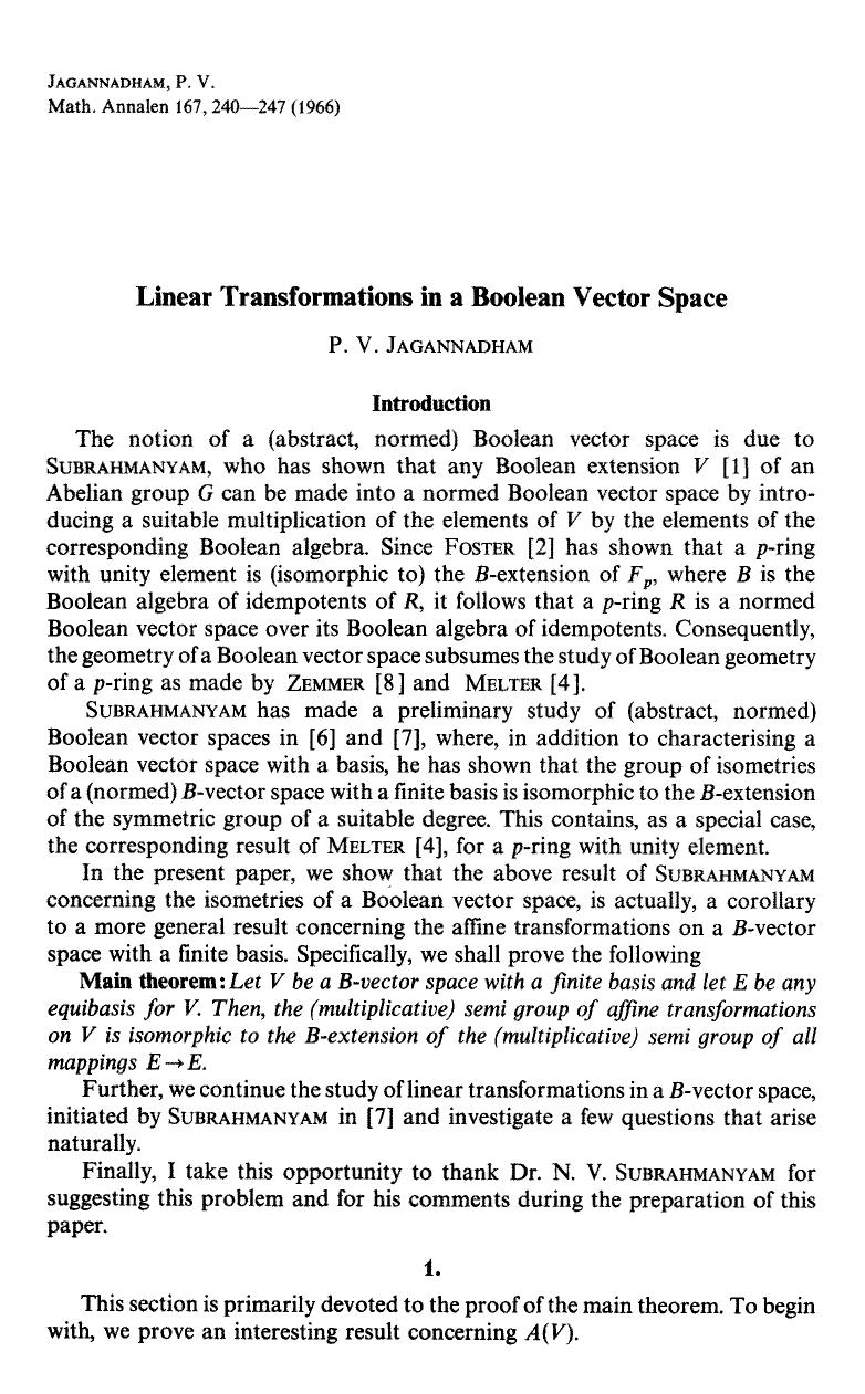 Linear transformations in a Boolean vector space by Unknown