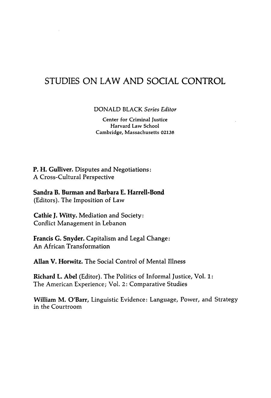 Linguistic Evidence. Language, Power, and Strategy in the Courtroom by William M. O'Barr and Donald Black (Auth.)