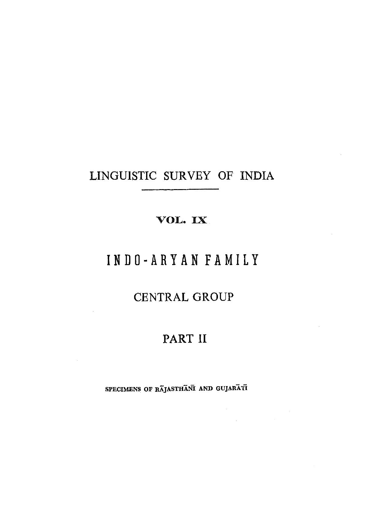 Linguistic Survey of India in 11 Volumes , 19 Parts by G.A. Grierson