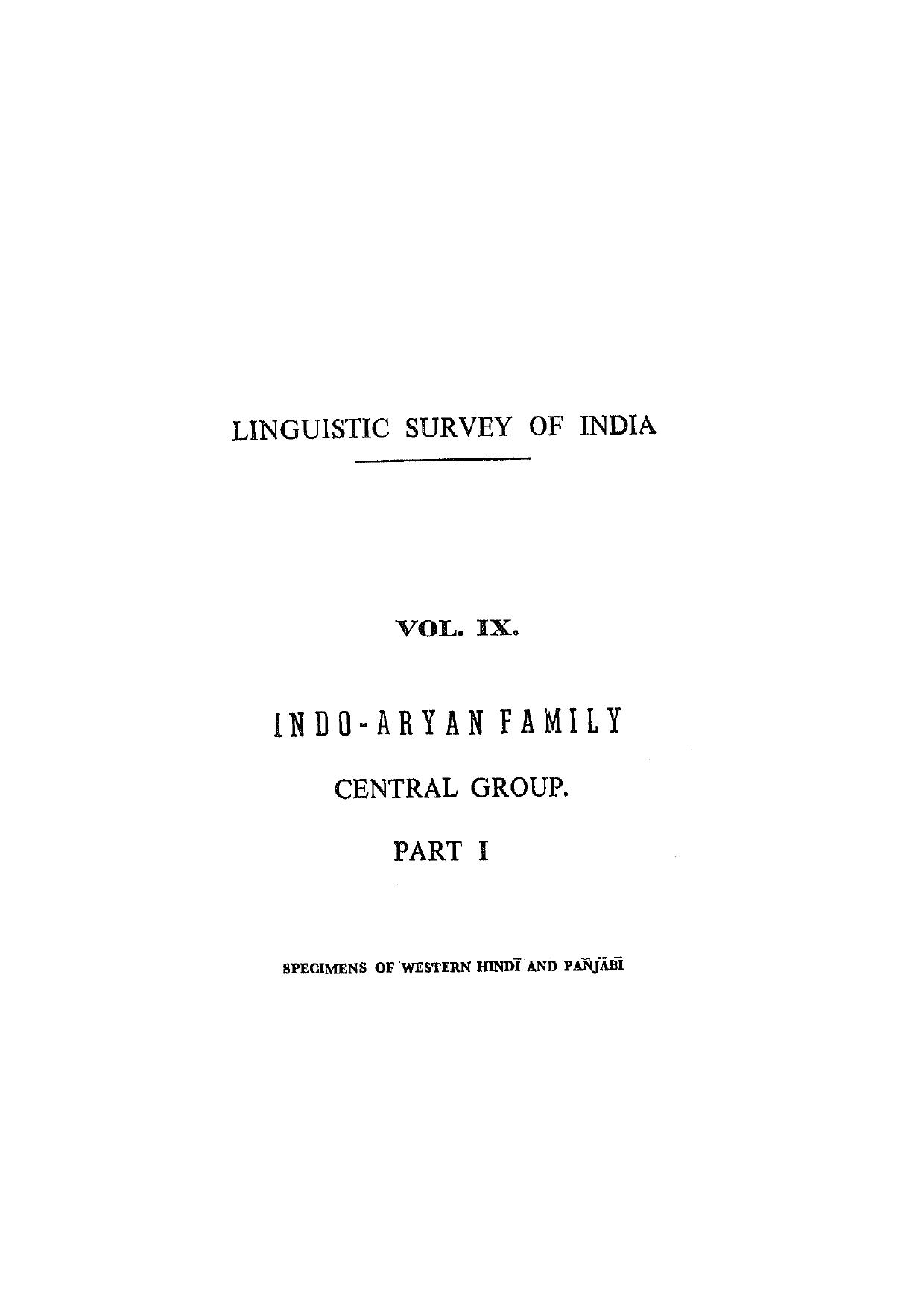 Linguistic Survey of India in 11 Volumes 19 Parts by G.A. Grierson