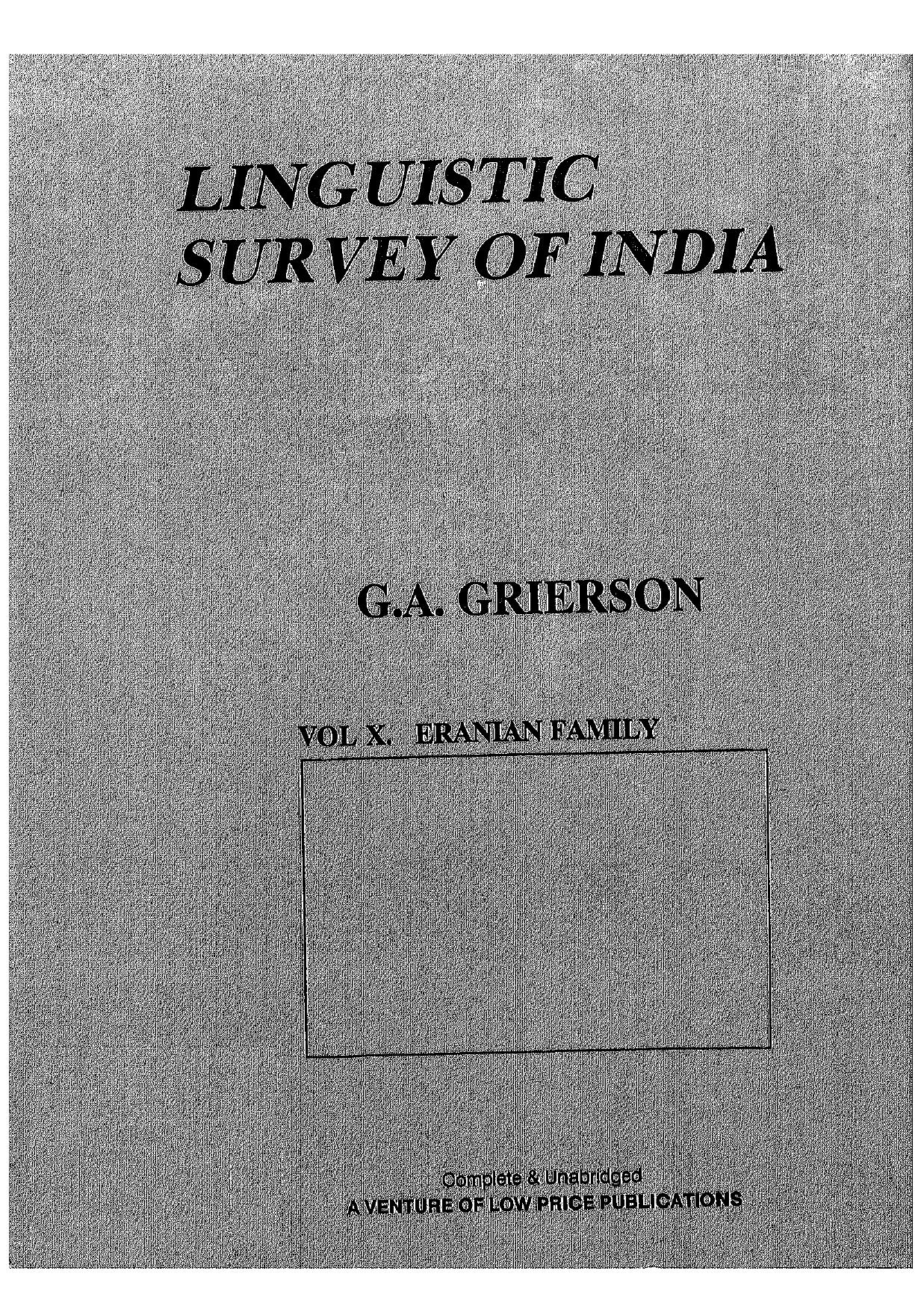 Linguistic Survey of India, Vol 10 by G.A. Grierson