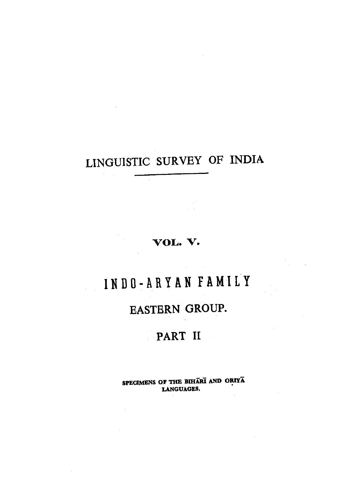 Linguistic Survey of India, Vol 5, part 2 by G.A. Grierson