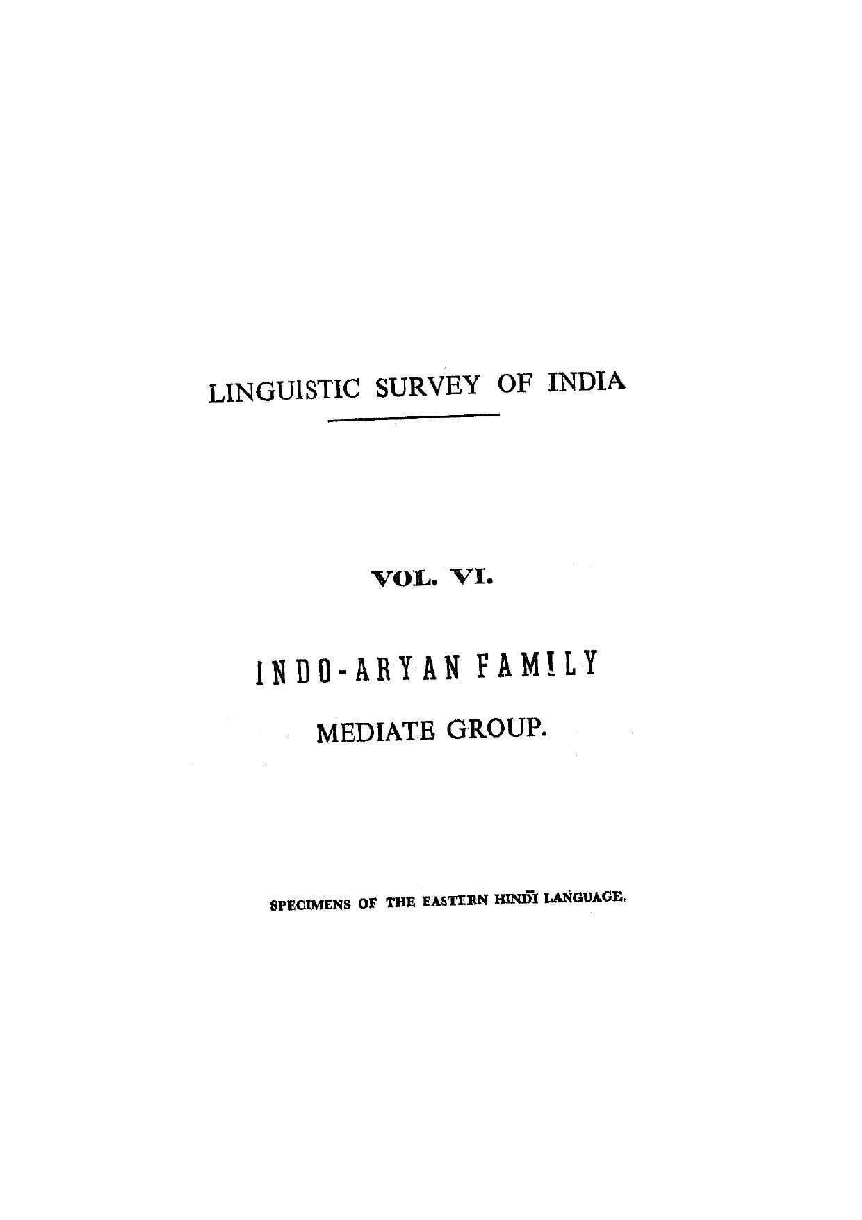 Linguistic Survey of India, Vol 6 by G.A. Grierson