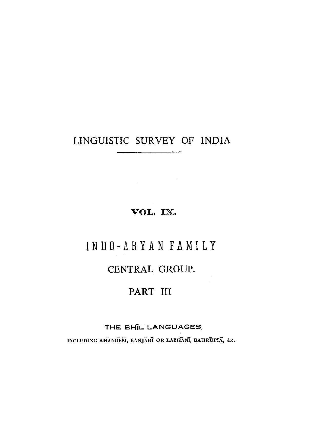 Linguistic Survey of India, Vol 9, part 3 by G.A. Grierson